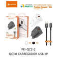 PEINING - CARREGADOR TURBO 3.4v 18w iOS - PEI-QC2-2 IOS