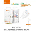 PEINING - CARREGADOR TURBO POWER 3.0 20W V8 - PEI-QC502-1