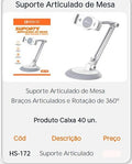 HREBOS - SUPORTE ARTICULADO DE MESA - HS-172