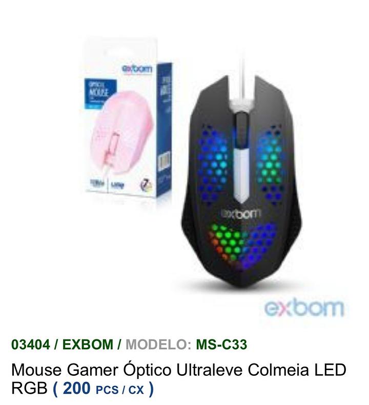 MOUSEGAMER COM FIO LED