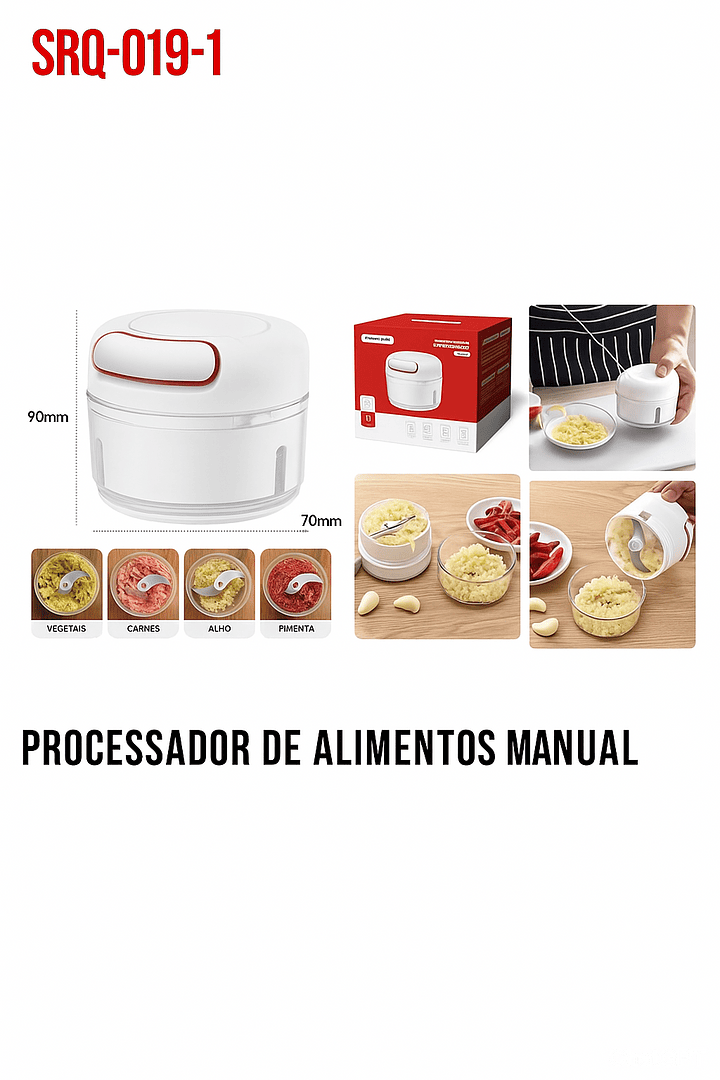 TOMATE - MINI PROCESSADOR TRITURADOR MANUAL - SRQ-019-1