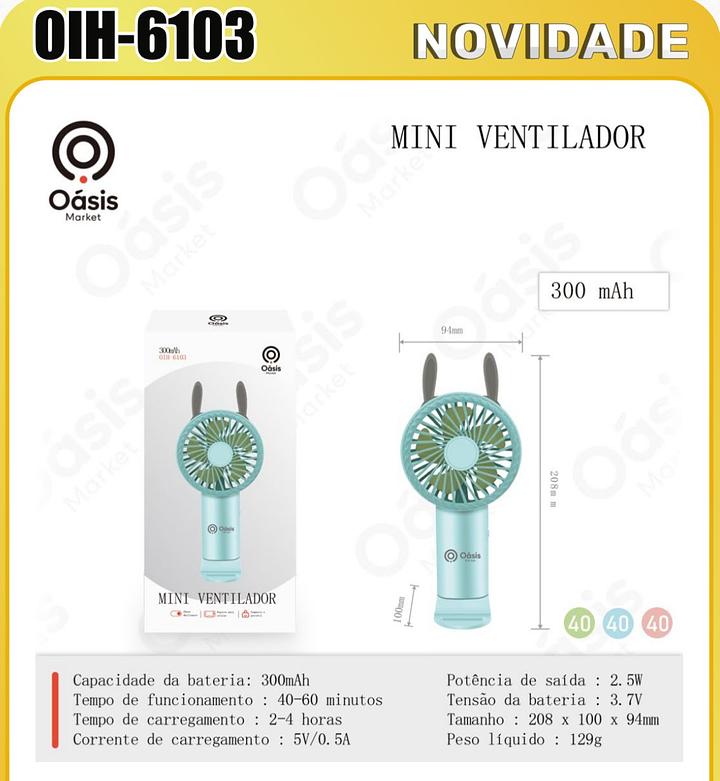 AOSIS - MINI VENTILADOR DE MESA 3 VELOCIDADES