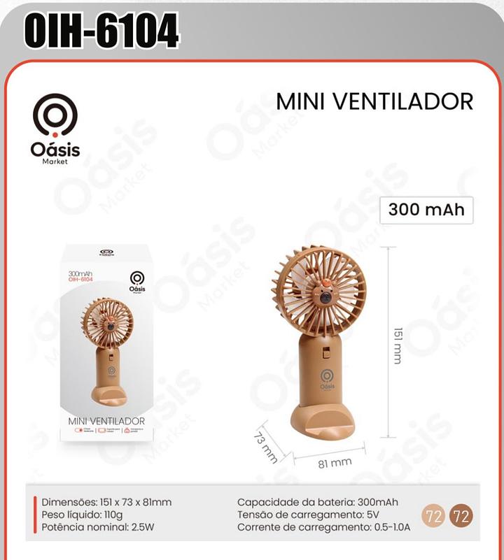AOSIS - MINI VENTILADOR DE MESA 3 VELOCIDADES