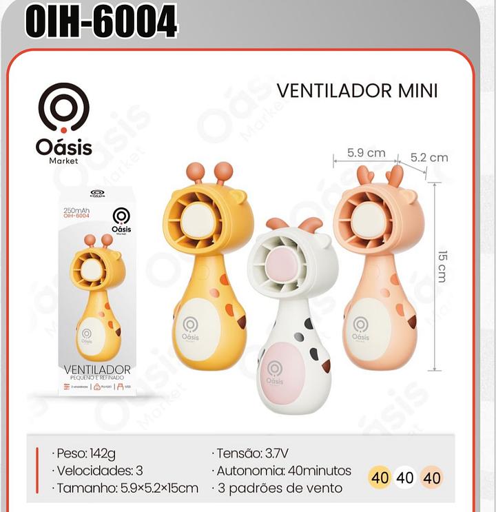 AOSIS - MINI VENTILADOR DE MESA 3 VELOCIDADES GIRAFA
