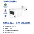 CAMERA BULLET IP POE COM ALARME E LUZ NOTURNA
