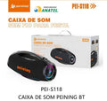PEINING - CAIXA DE SOM BT 200W LED/RGB