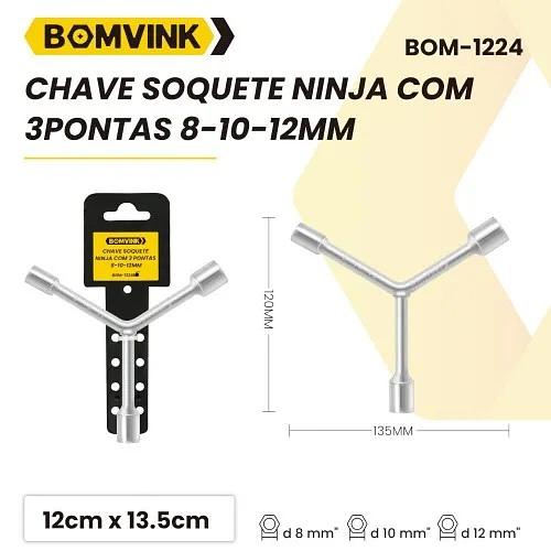 BOMVINK - CHAVESOQUETE NINJA COM 3 PONTAS - BOM-1224