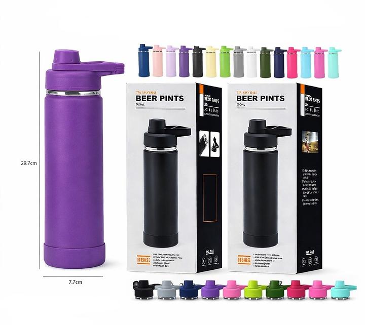 600ML - GARRAFA TERMICA COM BASE DE SILICONE -SEM LOGO *SEM GARANTIA*