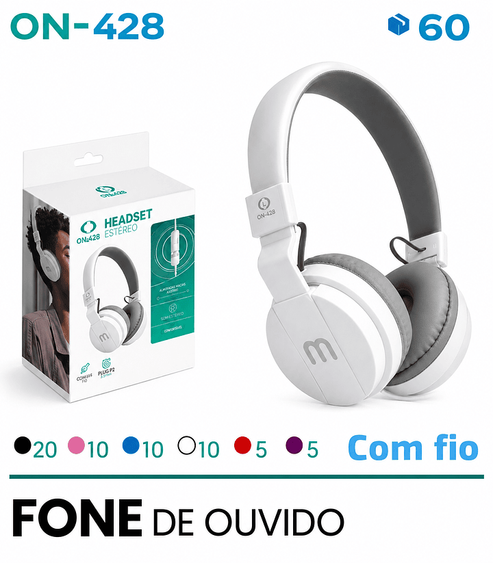 FONE DE OUVIDO COM FIO