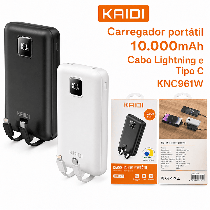 KAIDI - PORTATIL 10000mAh