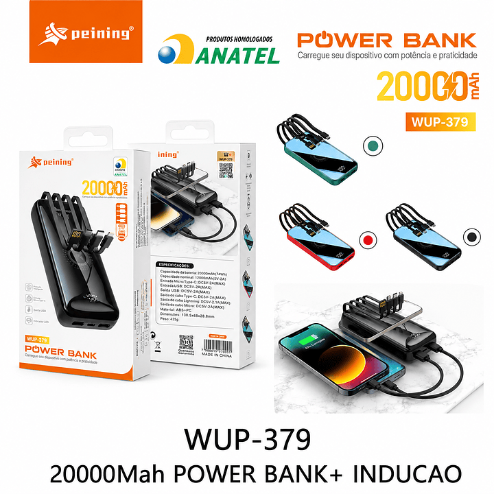 PEINING - POWER BANK PORTATIL 20000 mAh WUP-379