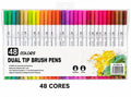 48 CORES CANETAS HIDROGRÁFICAS DUAL TIP BRUSH PENS
