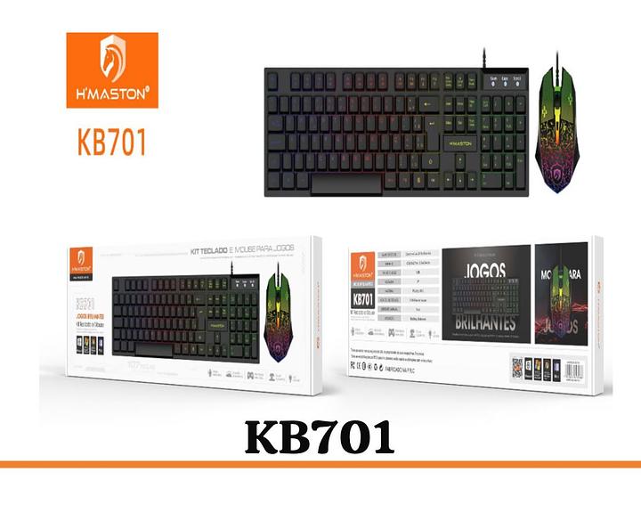 HMASTON - KIT TECLADO E MOUSE PARA JOGOS KB701