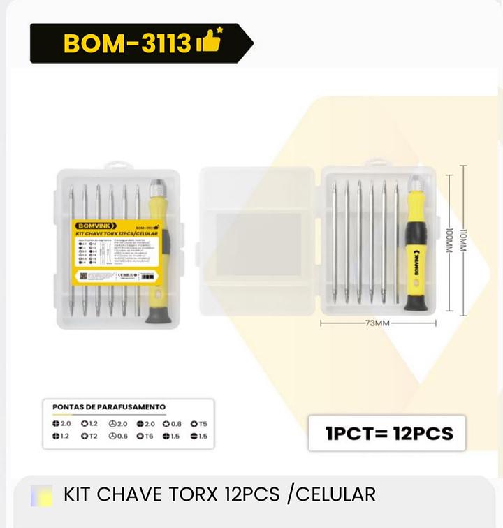BOMVINK - KIT CHAVE TORX 12PCS /CELULAR
