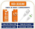 KAIDI - CABO DE DADOS E CARREGAMENTO V8 2M - KD-331M