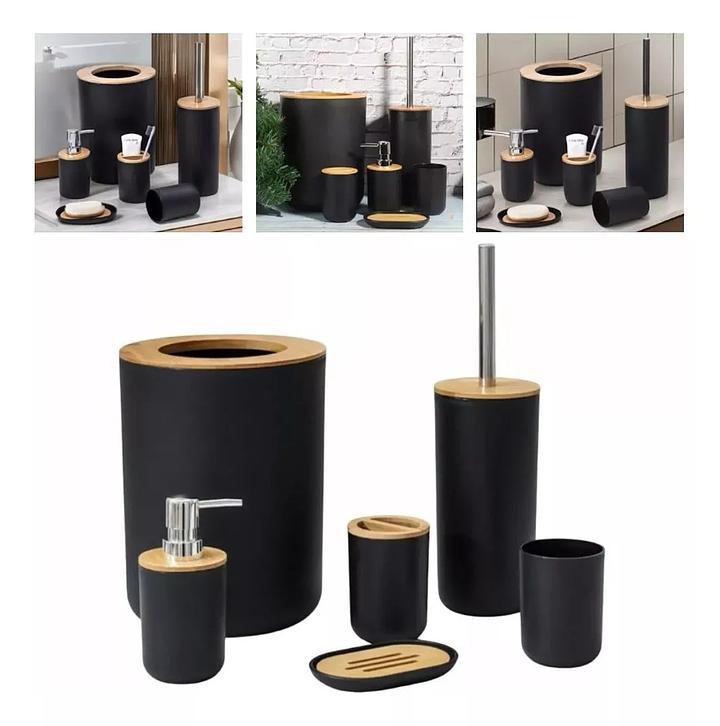 ⚫ KIT PARA BANHEIRO REDONDO 6 PEÇAS - YY6-3350