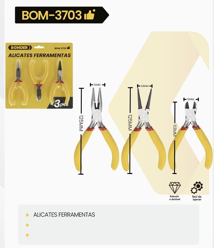 BOMVINK - KIT ALICATES FERRAMENTAS - BOM-3703