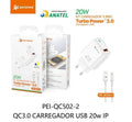 PEINING - CARREGADOR TURBO POWER 3.0 20W IOS - PEI-QC502-2