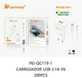 PEINING - CARREGADOR COMPLETO 15W RAPIDO V8