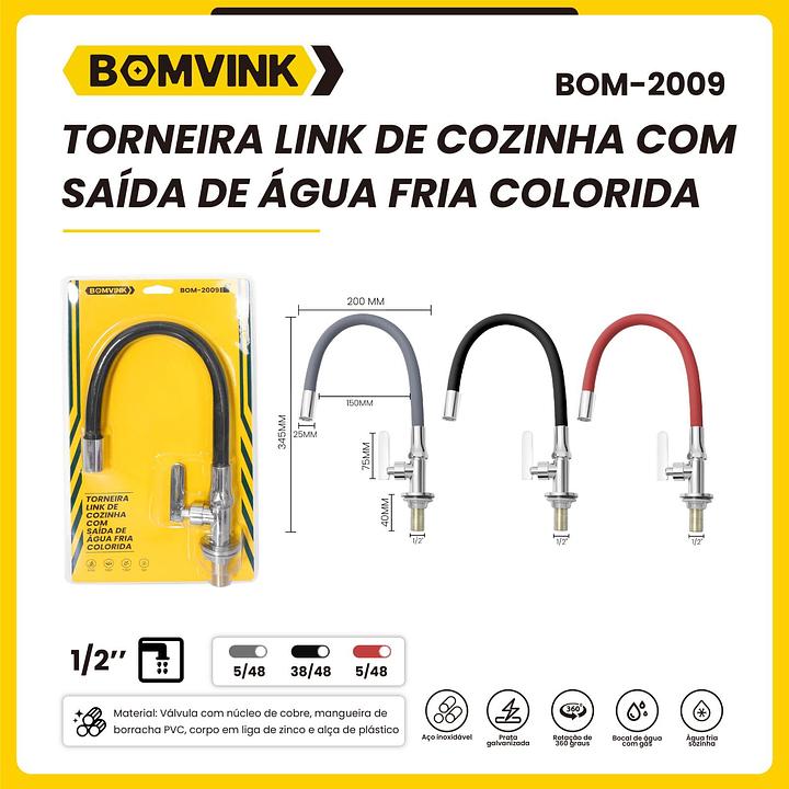 BOMVINK - TORNEIRA FLEXIVEL DE COZINHA COLORIDA COM SAIDA DE BANCADA