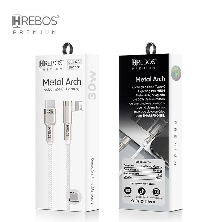 HREBOS - CABO METAL ARCH TURBO 2M TC iOS 90º - CB-379i