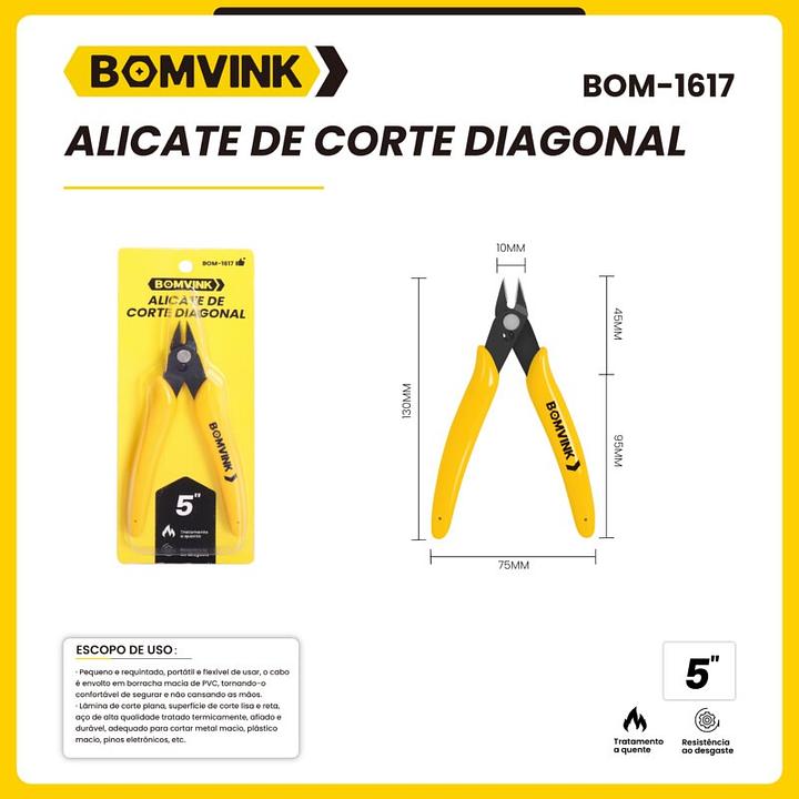 BOMVINK - ALICATE DE CORTE DIAGONAL 5"