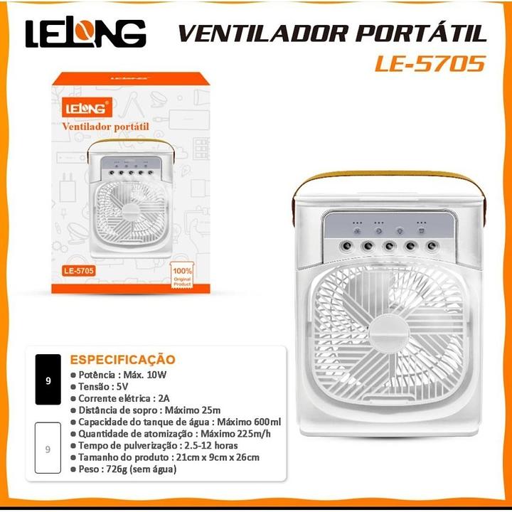 LELONG - MINI VENTILADOR/AR CONDICIONADO PORTATIL - LE-5705 | LE-757